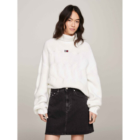 TOMMY JEANS Badge Cable turtle neck sweater