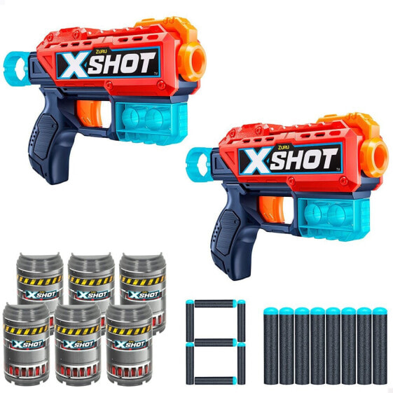 ZURU X-Shot Excel - Pack Of 2 Kickback Pistols + 6 Cans