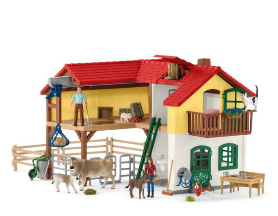Фигурка Schleich Фермерский дом с конюшней и животными Farm World (Мир фермы)