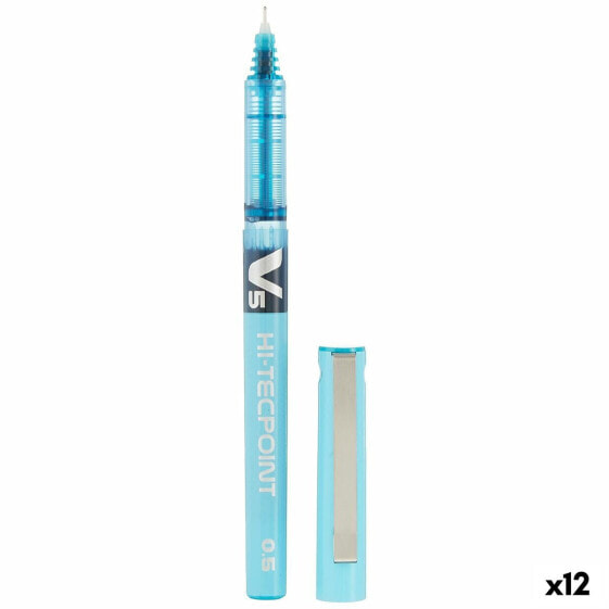 Ручка с жидкими чернилами Pilot V-5 Hi-Tecpoint Светло-синяя 0,3 мм (12 штук)