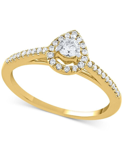 Кольцо Macy's Teardrop Halo ENG GR (1/4 ct. t.w.) 14k Gold