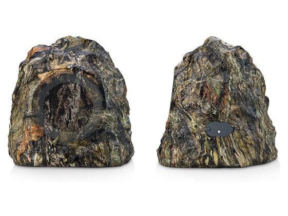 iHome Rechargeable Bluetooth Outdoor Mossy Country Camo Rock Speakers Set of 2