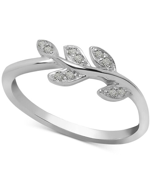 Diamond Leaf Vine Ring (1/10 ct. t.w.) in Sterling Silver