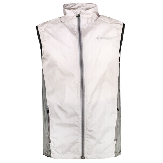 Diadora Full Zip Vest Mens White Casual Athletic Outerwear 176821-75151