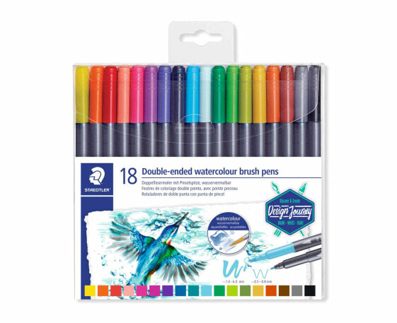 STAEDTLER 3001 - Fine/Extra Bold - 18 colours - Multicolor - Bullet tip & Brush tip - 0.5 mm - 6 mm