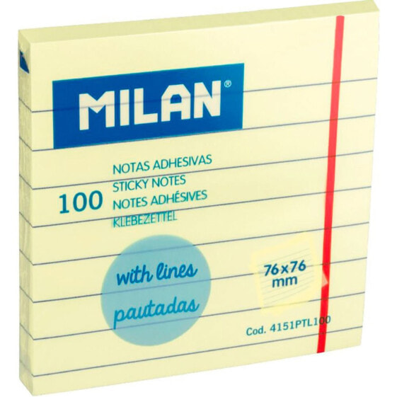 MILAN Ruled Sticky Notes Pad 76x76 mm 100 Units