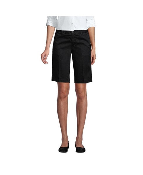 Women's School Uniform Plain Front Blend Chino Shorts