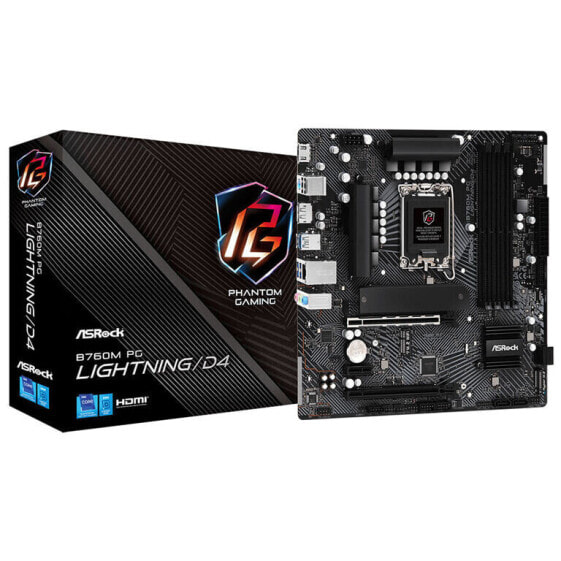 ASRock B760M PG Lightning/D4, Intel B760 Mainboard - Sockel 1700, DDR4