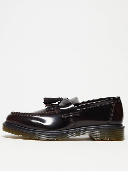 Dr Martens Adrian tassel loafers in cherry red arcadia leather