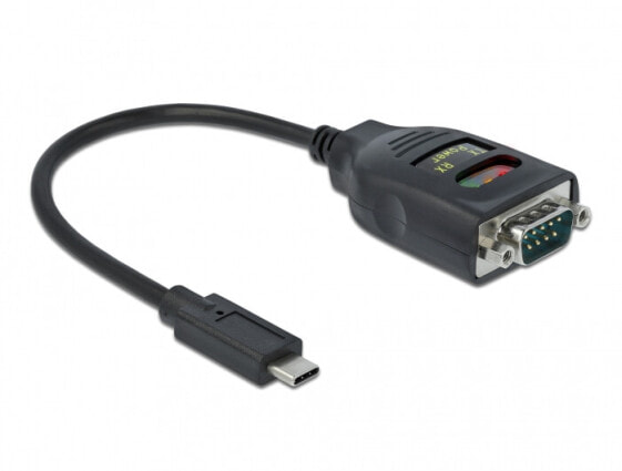 Переходник USB Type-C - RS-232 DB9 Delock 64038 - Черный 0,15 м - Мужской - Мужской
