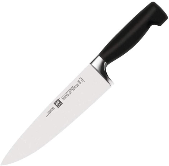 Zwilling 30071-201-0 Twin Four Star II Kochmesser, Rostfreier Spezialstahl, Zwilling Sonderschmelze, Kunststoff, Edelstahlapplikation, 200 mm, schwarz