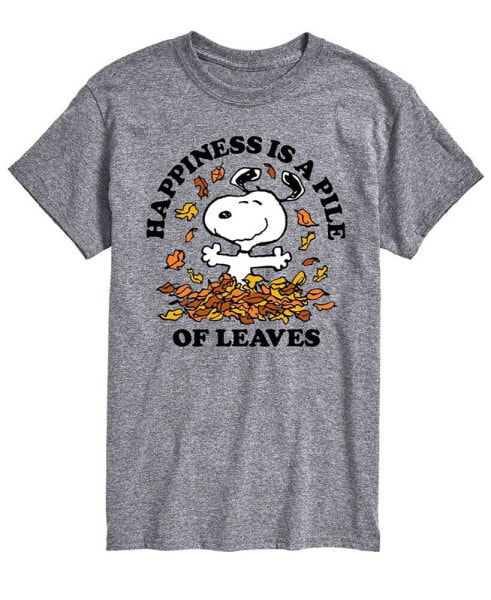 Men's Short Sleeve Peanuts Pile of Leaves T-shirt