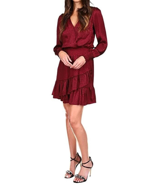 MICHAEL Michael Kors Petite Cheetah Julia Dress Burgundy PL