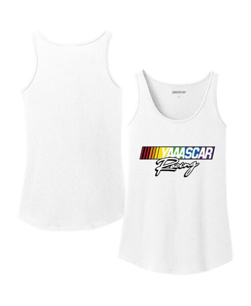 Women's White NASCAR Logo Pride Tank Top