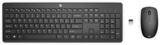 HP 230 Wireless Mouse and Keyboard Combo - Full-size (100%) - RF Wireless - Membrane - QWERTY - Black - Mouse included