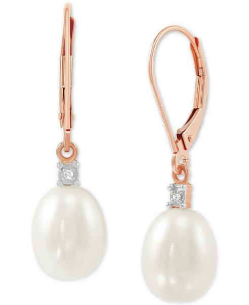Cultured Freshwater Pearl Earrings (8mm) in 10k Gold & White Gold