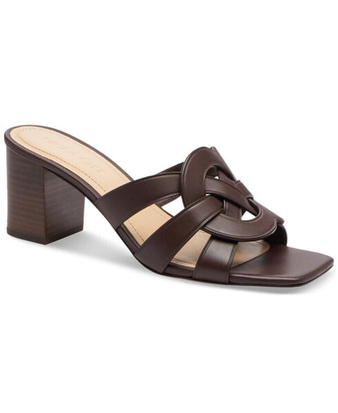 Women's Nikki C-Emblem Block-Heel Dress Sandals