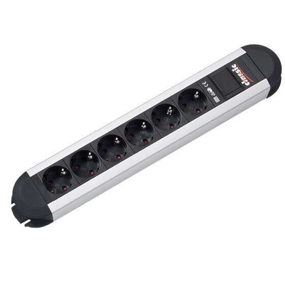 Bachmann PRIMO - 1.75 m - Black - Silver - 6 AC outlet(s) - 3680 W - 16 A - 71 mm