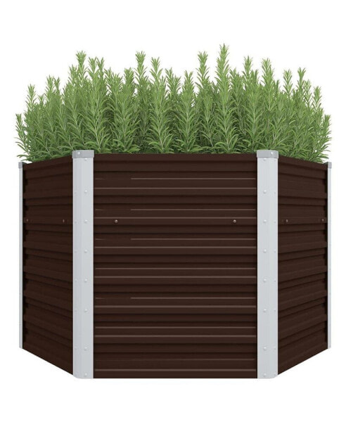 Garden Raised Bed Brown 50.8"x50.8"x30.3" Galvanized Steel