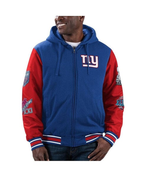 Куртка с капюшоном G-III Sports by Carl Banks для мужчин, Нью-Йорк Джайантс - сине-красная