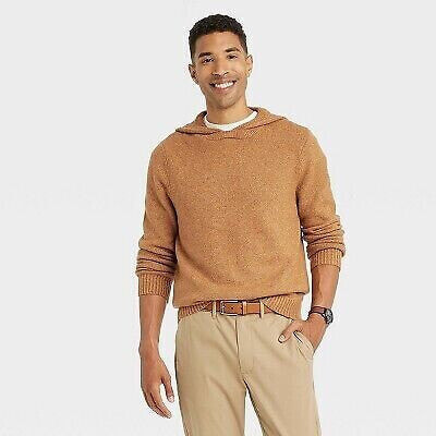 Men's Hooded Pullover Sweater - Goodfellow & Co Tan L