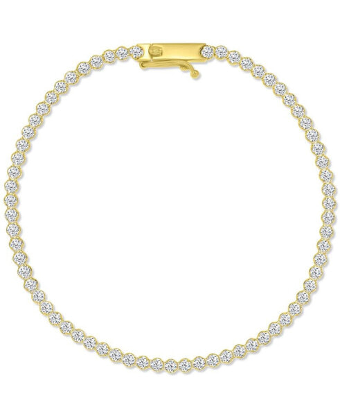 Cubic Zirconia Bezel-Set Tennis Bracelet in 10k Gold