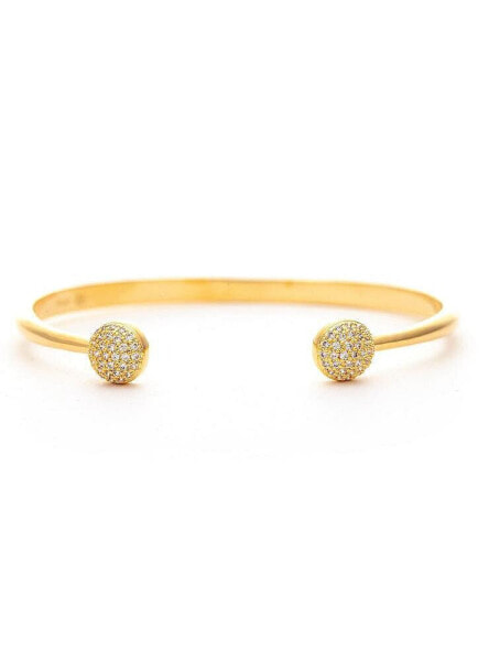 Cubic Zirconia End Cap Open Bangle Bracelet