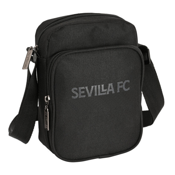 Сумка на плечо Sevilla Fútbol Club Teen 16 x 22 x 6 cm Чёрный
