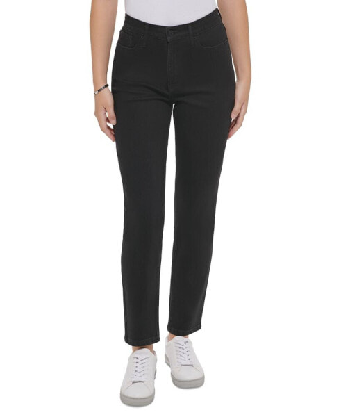 Petite High-Rise Slim Straight-Leg Whisper-Soft Jeans