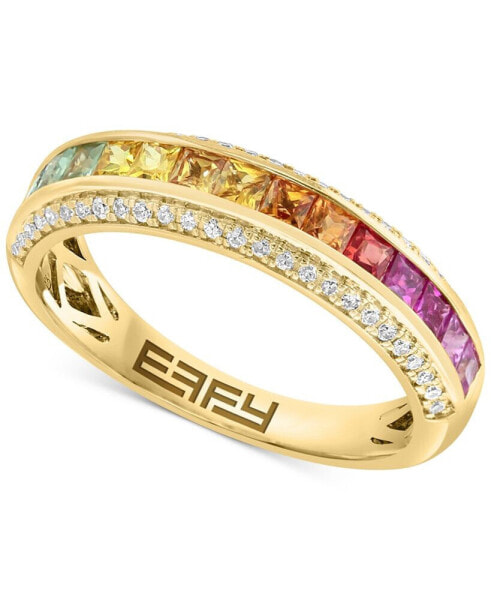 EFFY® Multi-Sapphire (1/2 ct. t.w.) & Diamond (1/6 ct. t.w.) Band in 14k Gold