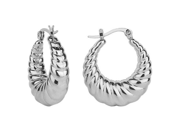 Elegant steel hoop earrings