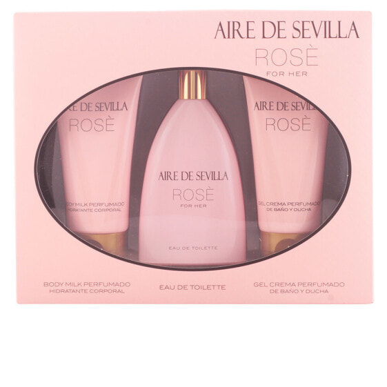 Aire De Sevilla Rose Set Набор: Туалетная вода 150 мл + Парфюмированный гель для душа 150 мл + Парфюмированный лосьон для тела 150 мл