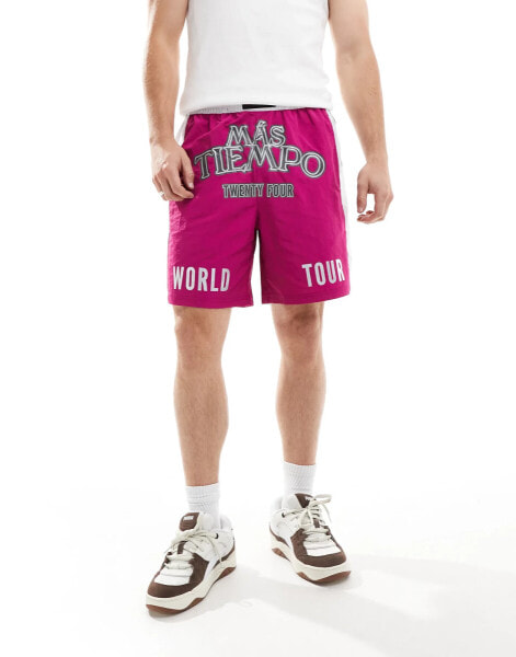 PUMA – MAS TIEMPO – Fußball-Shorts in Magenta