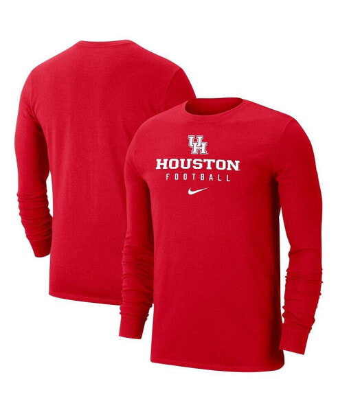 Men's Red Houston Cougars Long Sleeve T-shirt