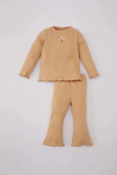 Пижама лифильного кафтана с принтом зайчиков для девочек defacto
