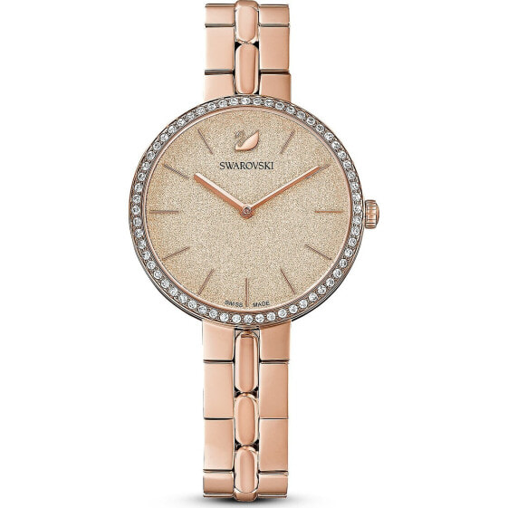Swarovski Cosmopolitan Uhr - Schweizer Eleganz in Rosa mit Roségoldfarbenem Metallarmband, Art.-Nr. 5517800