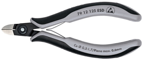 KNIPEX 79 12 125 ESD - Side-cutting pliers - 1 cm - 6.5 mm - Steel - Black/gray - 12.5 cm