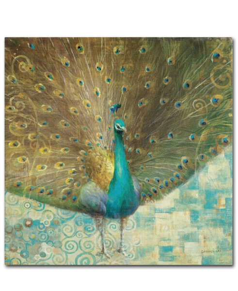 Картина на холсте Trademark Global danhui Nai 'Синий павлин на золотом' 35" x 35"