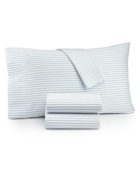 Printed 550 Thread Count Printed Cotton 3-Pc. Sheet Set, Twin, Created for Macy's