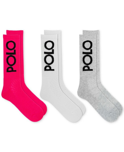 Women's 3-Pk. Big Polo Crew Socks