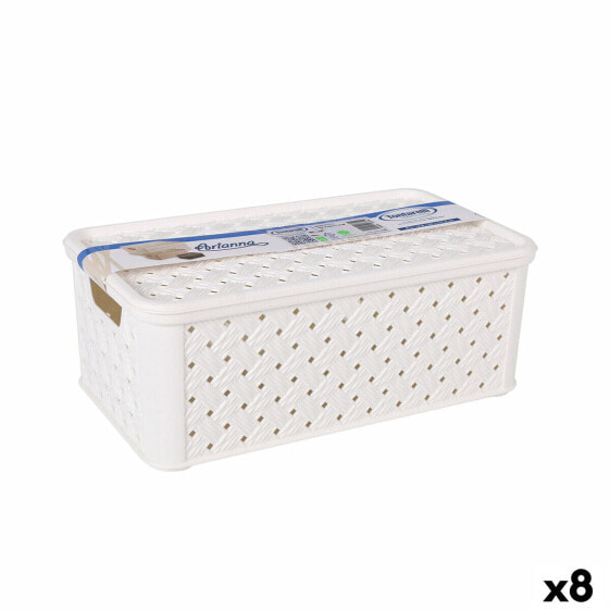 Контейнер для хранения с крышкой Tontarelli Arianna Пластик Белый 4 L 29 x 16,6 x 11,2 cm (8 штук)