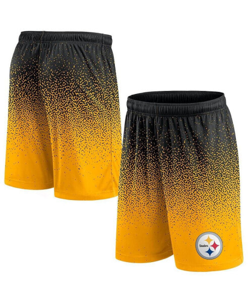 Men's Black, Gold Pittsburgh Steelers Ombre Shorts