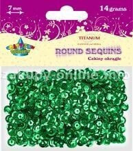 Товары для праздников Titanum Cекини круглые зеленые металлические 7 мм 14 г (Cm6gr)