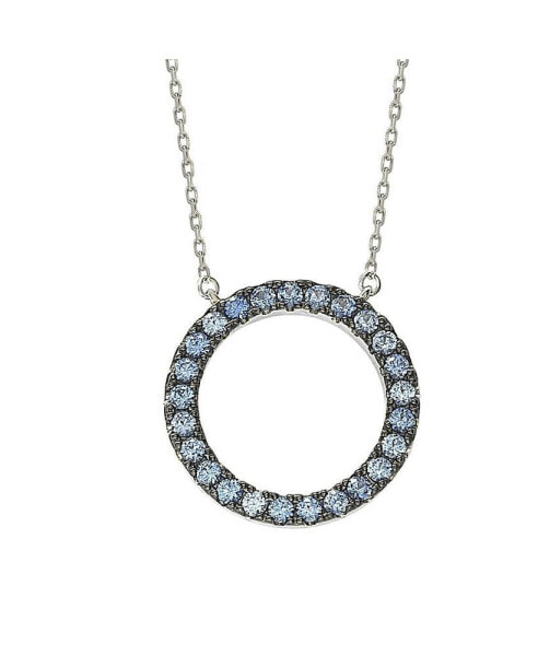 Suzy Levian Sterling Silver Cubic Zirconia Open Circle Necklace