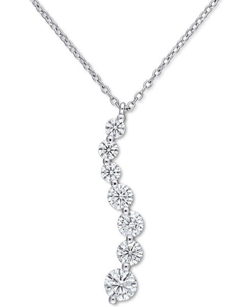 Macy's lab-Created Moissanite Swirl 18" Pendant Necklace (1-1/2 ct. t.w.) in Sterling Silver