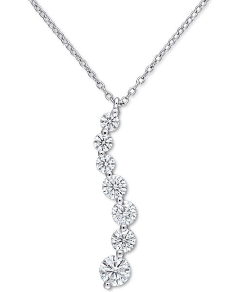 Lab-Grown Moissanite Swirl 18" Pendant Necklace (1-1/2 ct. t.w.) in Sterling Silver