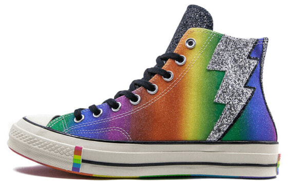 Converse Chuck 1970S Pride High Top 彩虹 闪电亮片 防滑轻便 高帮 帆布鞋 男女同款 彩色 / Кеды Converse Chuck 1970S Pride High Top