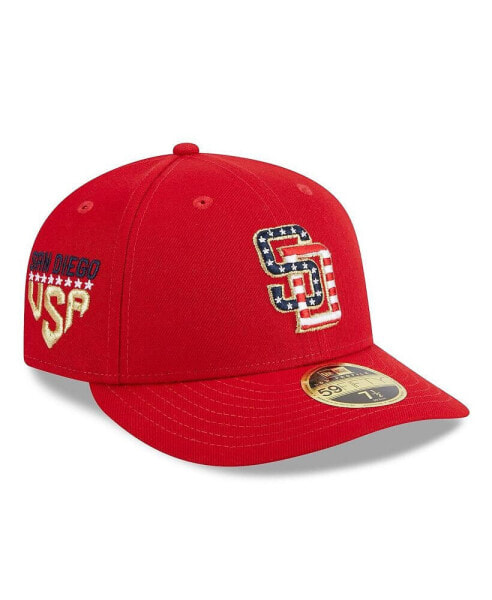 Men's Red San Diego Padres 2023 Fourth of July Low Profile 59FIFTY Fitted Hat