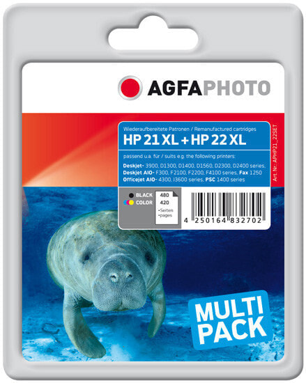 AgfaPhoto APHP21_22SET - Pigment-based ink - Black,Cyan,Magenta,Yellow - Multi pack - 2 pc(s) - Inkjet printing
