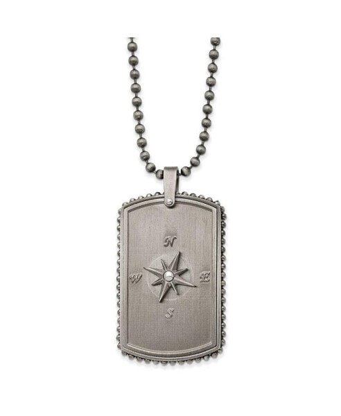 Chisel white Bronze-plated Moveable Compass Dog Tag Chain Necklace